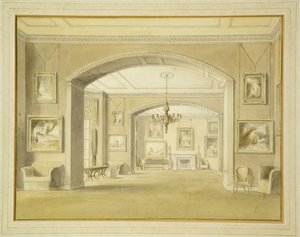 Bildergalerie im Tabley House, 1809 von John Chessell Buckler