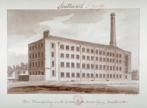 Nadelfabrik in der Nähe der London Road, Southwark, London von John Chessell Buckler
