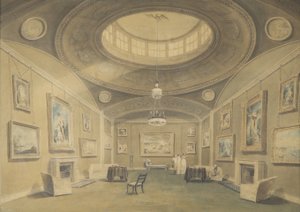 Skizze der Galerie von Sir John Leicester mit Bildern britischer Künstler, Hill Street, Berkley Square, 1806 von John Chessell Buckler