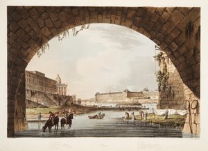 Der Louvre; Die Münze; Das College der 4 Nationen; Die Brücke der Wiedervereinigung, Illustration aus Versailles, Paris und Saint Denis, veröffentlicht 1805