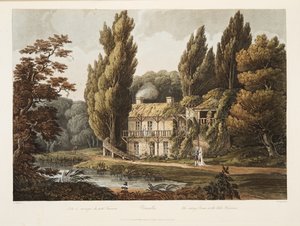 Versailles, Der Speisesaal im Kleinen Trianon, Illustration aus Versailles, Paris und Saint Denis, veröffentlicht 1805
