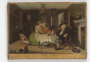 Der ruhige Ehemann, Druck von John June, ca. 1768 von John Collet