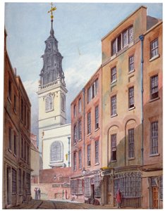 Kirche St. Michael, Crooked Lane und Teil von Crooked Lane, City of London, um 1815