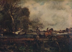 Dedham Lock, oder Das springende Pferd, 1825 von John Constable