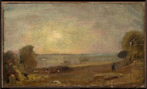 Dedham Vale von der Straße nach East Bergholt aus, Sonnenuntergang von John Constable