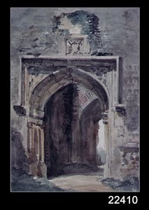 Kirche von East Bergholt: Südlicher Torbogen des Ruinenturms, 1806 von John Constable