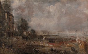 Halbgrößige Skizze für Die Eröffnung der Waterloo-Brücke „Whitehall Stairs, 18. Juni 1817“, 1829 bis 183