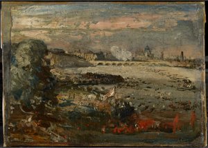 Skizze für "Die Eröffnung der Waterloo-Brücke gesehen von den Whitehall-Treppen, 18. Juni 1817" von John Constable