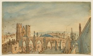 Die Houses of Parliament nach dem Brand von John Constable