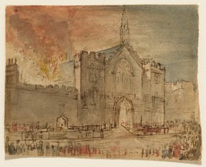 Die Parlamentsgebäude in Flammen von John Constable
