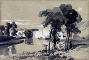 Kanalbrücke, Pitstone, Buckinghamshire, Oktober 1837 von John Cooke Bourne