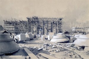 Bau des Euston Arch, Oktober 1837