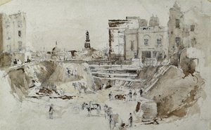 Bau der London- und Birmingham-Eisenbahn, ca. 1835 von John Cooke Bourne
