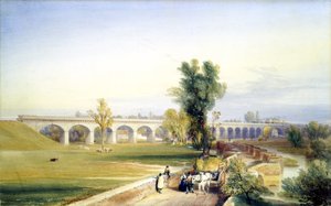 Dutch River Bridge, Hull und Doncaster Branch, North Eastern Railway, 1847 von John Cooke Bourne