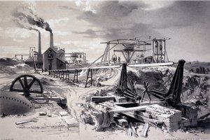 Pumpen, Lüftungsschacht, Kilsby Tunnel, Northamptonshire, 15. Juli 1837