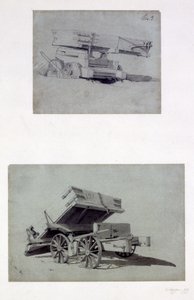 Zwei Beispiele für das Kippen von Wagen durch Auftragnehmer, 1830er Jahre von John Cooke Bourne