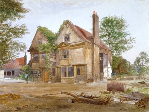 Vorderansicht des Basing Manor House, Peckham High Street, Camberwell, London, 1884 von John Crowther