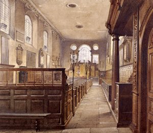 Innenansicht von St. Olave Jewry, London, 1887 von John Crowther