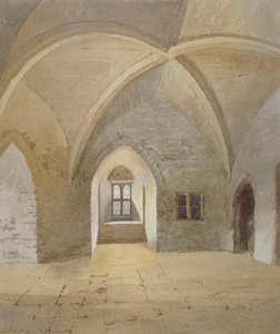 Innenansicht des Gefängnisses im Bowyer Tower, Tower of London, Stepney, London, 1883 von John Crowther