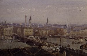 London Bridge mit dem Monument von John Crowther
