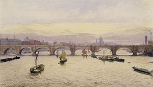 Blick auf die Waterloo-Brücke von der Hungerford-Brücke, 1888 von John Crowther