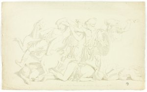 Antikes Basrelief mit Schlacht der Amazonen
