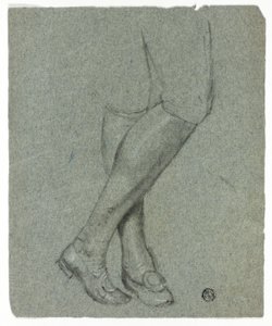 Gekreuzte Beine einer stehenden Figur