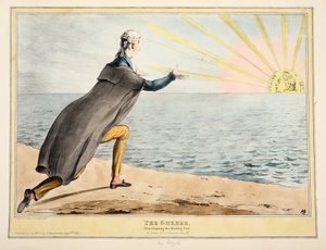 Der Gheber: Anbetung der aufgehenden Sonne, 1830 (handkolorierte Gravur)