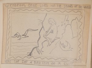 Siegreiche Braut liebte nicht die Shows dieser Welt - Hier saß sie auf einem Vogelplatz auf einer Klippe von John Duncan