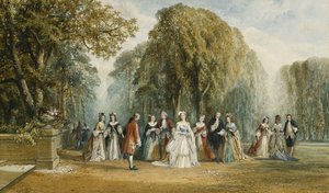 Die Einführung: Elegante Figuren in einem Garten, 1870 von John Edmund Buckley