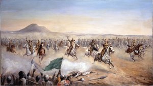 Der Angriff der 21. Lanzenreiter bei Omdurman, 2. September 1898 (Öl auf Leinwand) von John Edward Chapman Mathews