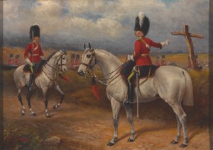 Zwei berittene Offiziere der 2. Dragoner (Royal Scots Greys)