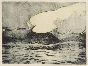 Meereslandschaft - sehr raues graues Meer, 20. Jahrhundert