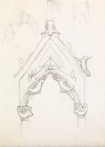 Ein skurriler gotischer Torbogen, ca. 1853 von John Everett Millais
