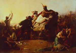 Pizarro ergreift den Inka von Peru, von John Everett Millais