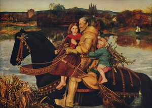 Sir Isumbras am Ford, 1857, um 1915 von John Everett Millais