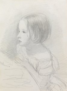 Skizze eines Mädchens von John Everett Millais