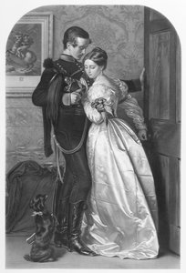 Der Schwarze Brunswicker, graviert von Thomas L. Atkinson, veröffentlicht von Henry Graves und Co., 1863 (Mezzotinto) von John Everett Millais