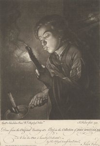Junge zündet eine Kerze an von John Faber the younger