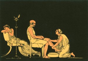 Eurykleia entdeckt Odysseus