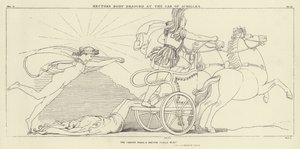Hektors Körper wird am Wagen von Achilles geschleift