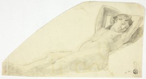 Nacktes Mädchen im Schlaf von John Flaxman
