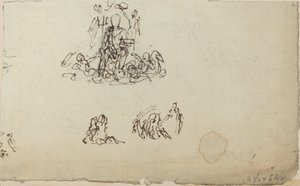 Studie von Neptun und Meereskreaturen (?) von John Flaxman