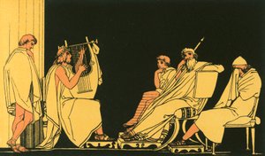 Odysseus weint beim Gesang des Demodokos