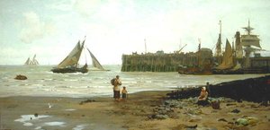 Ebbe im Hafen von Whitstable von John Fraser