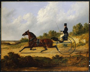 "Vertrauen", fährt eine Kutsche, die von einem Diener gelenkt wird, 1842