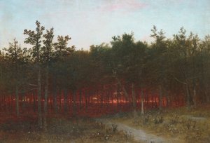 Dämmerung in den Zedern von Darien, Connecticut von John Frederick Kensett