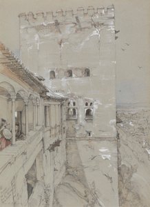 Der Torre de Comares, Alhambra, 1835 von John Frederick Lewis