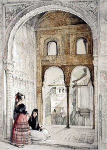 Fenster in der Halle der Botschafter, aus Skizzen und Zeichnungen der Alhambra, 1835 von John Frederick Lewis