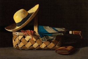Marktkorb, Hut und Regenschirm von John Frederick Peto